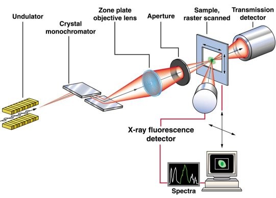 schematic representation of an X-ray microprobe